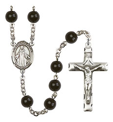 O/L of Peace 7mm Black Onyx Rosary R6007S-8245