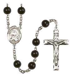 St. Julia Billiart 7mm Black Onyx Rosary R6007S-8267