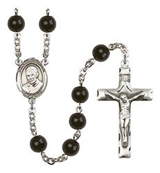St. Luigi Orione 7mm Black Onyx Rosary R6007S-8326