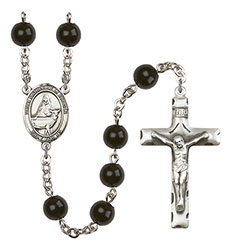 St. Catherine of Sweden 7mm Black Onyx Rosary R6007S-8336