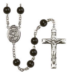 St. Vitus 7mm Black Onyx Rosary R6007S-8368