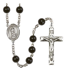St. Anne 7mm Black Onyx Rosary R6007S-8374