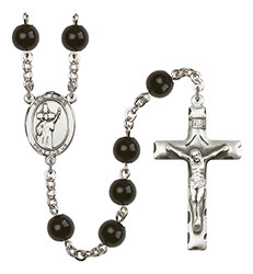 St. Aidan of Lindesfarne 7mm Black Onyx Rosary R6007S-8381