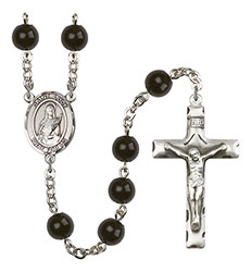 St. Lucy 7mm Black Onyx Rosary R6007S-8422