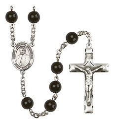 St. Joseph Marello 7mm Black Onyx Rosary R6007S-8430