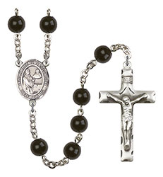 St. Claude de la Colombiere 7mm Black Onyx Rosary R6007S-8432