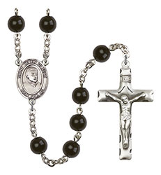 St. Peter Claver 7mm Black Onyx Rosary R6007S-8442