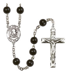 St. John XXIII 7mm Black Onyx Rosary R6007S-8455