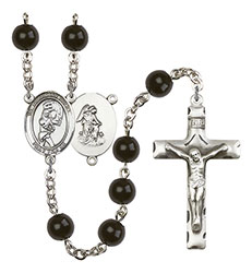 Guardian Angel/Softball 7mm Black Onyx Rosary R6007S-8707