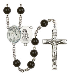 Guardian Angel/Dance 7mm Black Onyx Rosary R6007S-8712