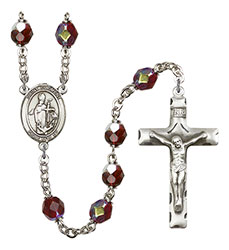 St. Clement 7mm Garnet Aurora Borealis Rosary R6008GTS-8340