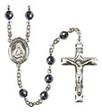 St. Frances Cabrini 6mm Hematite Rosary R6002S-8011