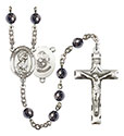 St. Christopher/Marines 6mm Hematite Rosary R6002S-8022S4