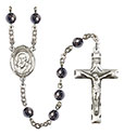 St. Francis de Sales 6mm Hematite Rosary R6002S-8035