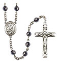 St. Gerard Majella 6mm Hematite Rosary R6002S-8042