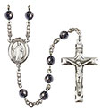 St. Justin 6mm Hematite Rosary R6002S-8052