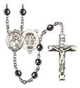 St. Joan of Arc/Nat&#39;l Guard 6mm Hematite Rosary R6002S-8053S5
