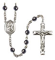 St. John the Apostle 6mm Hematite Rosary R6002S-8056