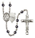 St. Joseph of Cupertino 6mm Hematite Rosary R6002S-8057