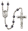 St. Jude Thaddeus 6mm Hematite Rosary R6002S-8060