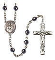 San Judas 6mm Hematite Rosary R6002S-8060SP