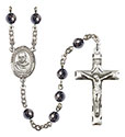 St. Maximilian Kolbe 6mm Hematite Rosary R6002S-8073