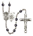 St. Michael/Marines 6mm Hematite Rosary R6002S-8076S4