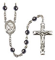 St. Elizabeth Ann Seton 6mm Hematite Rosary R6002S-8224