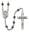St. Zita 6mm Hematite Rosary R6002S-8244