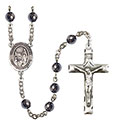 Virgen del Lourdes 6mm Hematite Rosary R6002S-8288SP