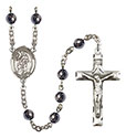 St. Peter Nolasco 6mm Hematite Rosary R6002S-8291