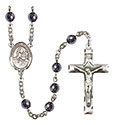 St. Lidwina of Schiedam 6mm Hematite Rosary R6002S-8297