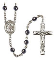 St. Eustachius 6mm Hematite Rosary R6002S-8356