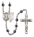 Divine Mercy 6mm Hematite Rosary R6002S-8366
