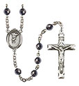 St. Philip Neri 6mm Hematite Rosary R6002S-8369