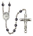 St. Margaret Mary Alacoque 6mm Hematite Rosary R6002S-8420