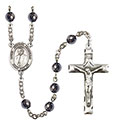 St. Joseph Marello 6mm Hematite Rosary R6002S-8430