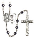 St. Christopher/Golf 6mm Hematite Rosary R6002S-8506