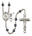 St. Christopher/Wrestling 6mm Hematite Rosary R6002S-8508
