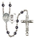 St. Christopher/Lacrosse 6mm Hematite Rosary R6002S-8516