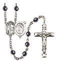 St. Sebastian/Golf 6mm Hematite Rosary R6002S-8606