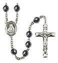 St. Frances Cabrini 8mm Hematite Rosary R6003S-8011