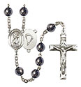 St. Christopher/Paratrooper 8mm Hematite Rosary R6003S-8022S7