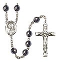 St. David of Wales 8mm Hematite Rosary R6003S-8027