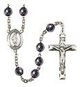 St. Gregory the Great 8mm Hematite Rosary R6003S-8048