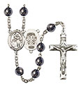 St. Joan of Arc/Nat&#39;l Guard 8mm Hematite Rosary R6003S-8053S5