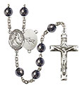 St. Joseph of Cupertino 8mm Hematite Rosary R6003S-8057