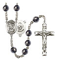 St. Michael/Marines 8mm Hematite Rosary R6003S-8076S4
