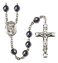 St. Raymond Nonnatus 8mm Hematite Rosary R6003S-8091