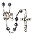 St. Christopher/Tennis 8mm Hematite Rosary R6003S-8156